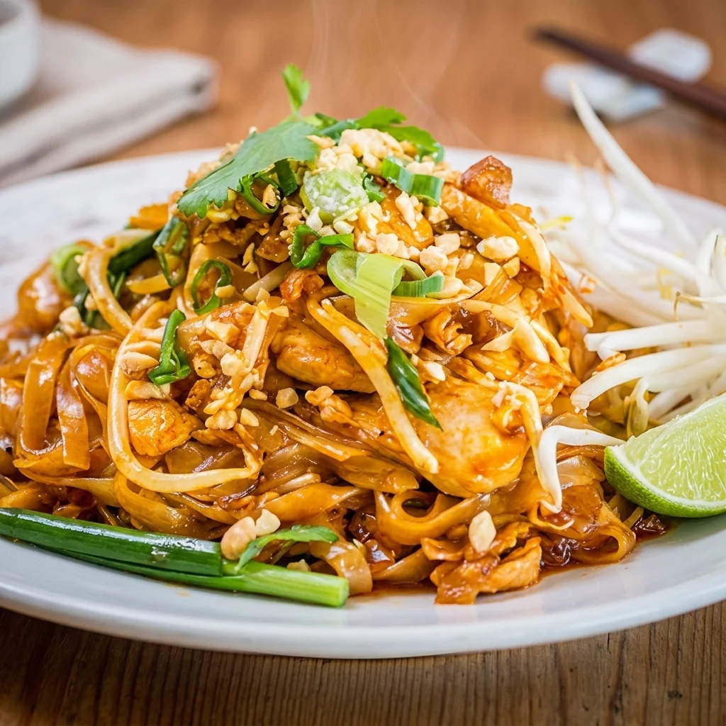 Pad Thai Beef served at Tom Yum Thai Restaurant in Winnipeg, MB