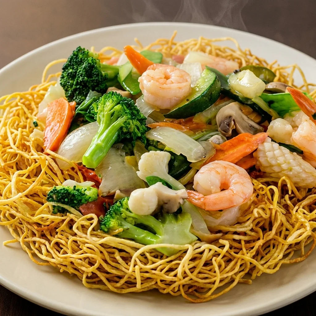 Egg noodles with tofu, peppers and onions, a vegetarian Thai dish at Tom Yum Thai in Winnipeg
